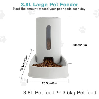 Large Automatic Dog Feeder - 3.8L Capacity, Clog-Free Design