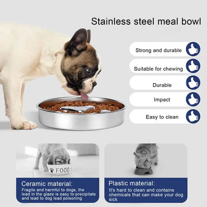 Dog Bowl to Slow Eating - Stainless Steel Slow Feeder