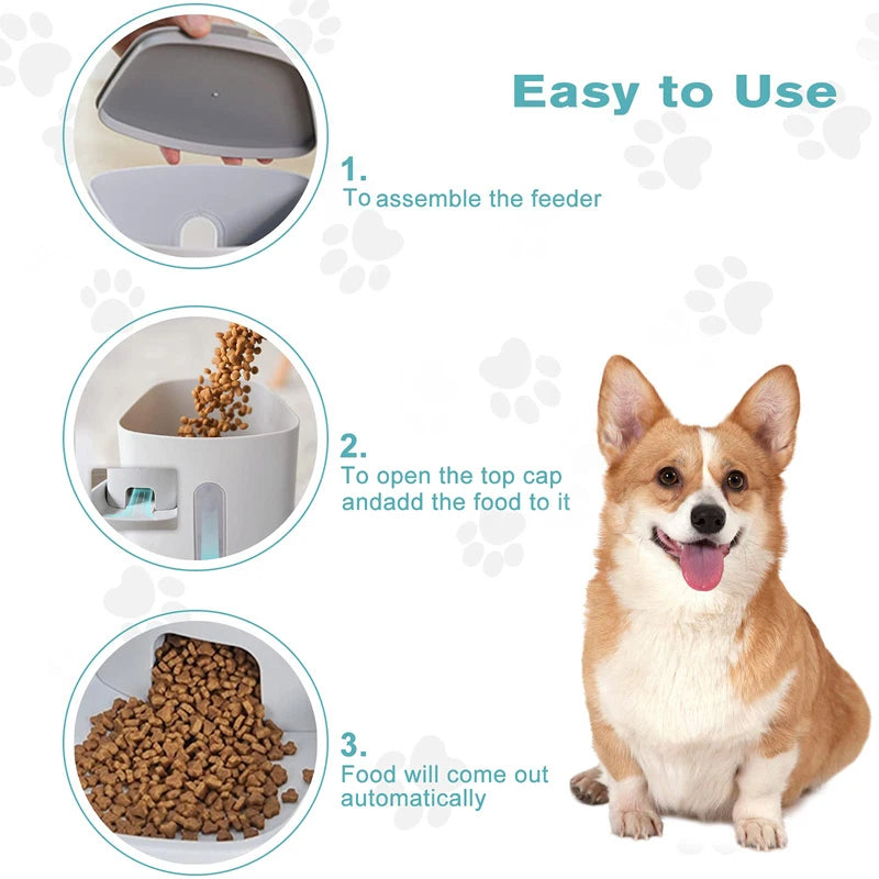 Large Automatic Dog Feeder - 3.8L Capacity, Clog-Free Design